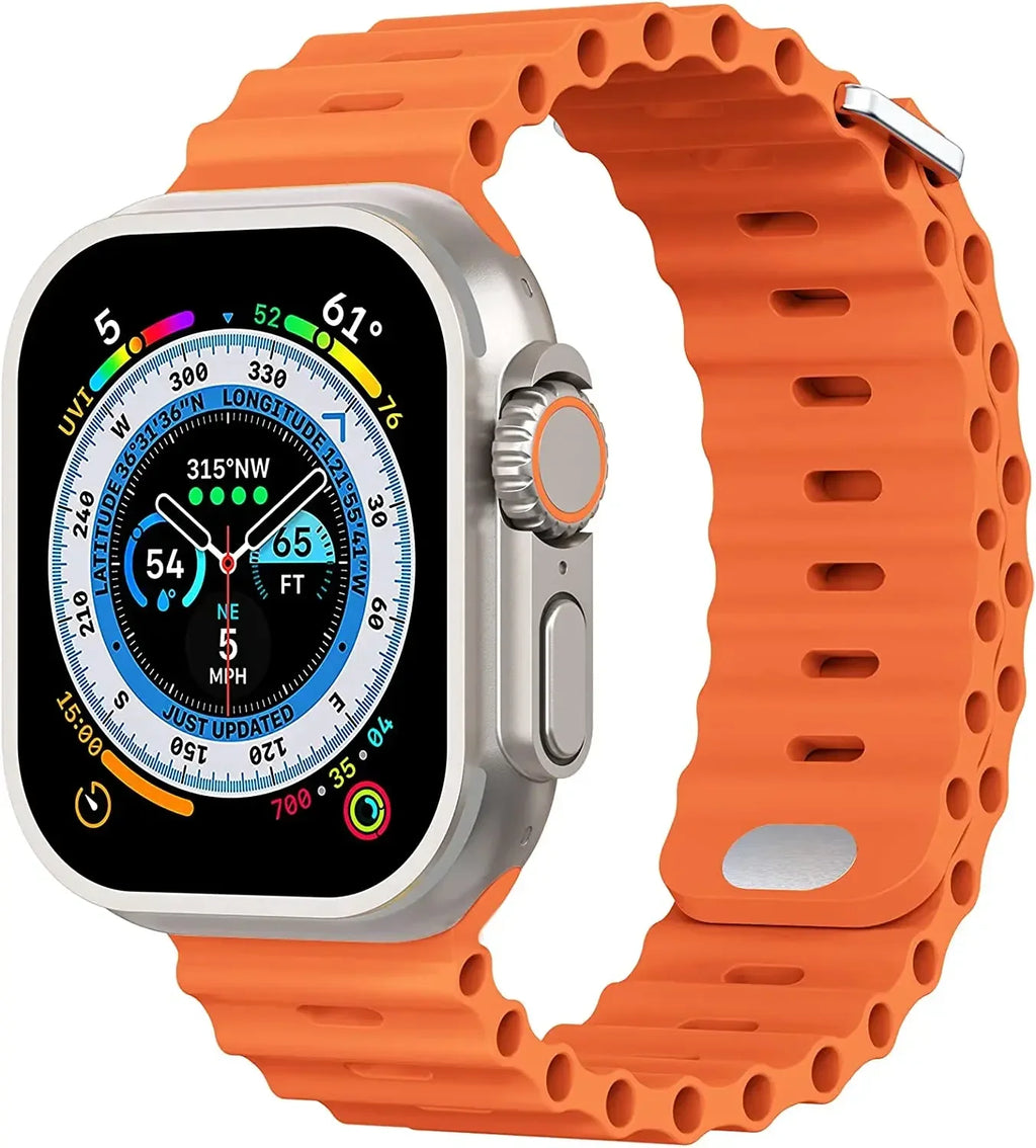 Ocean Strap for Apple Watch Ultra 3/2/1 11 10 46mm 9 8 7 49mm 45mm 41mm Silicone Band for 6 5 4 3 SE3 44mm 40mm 42mm Accessories