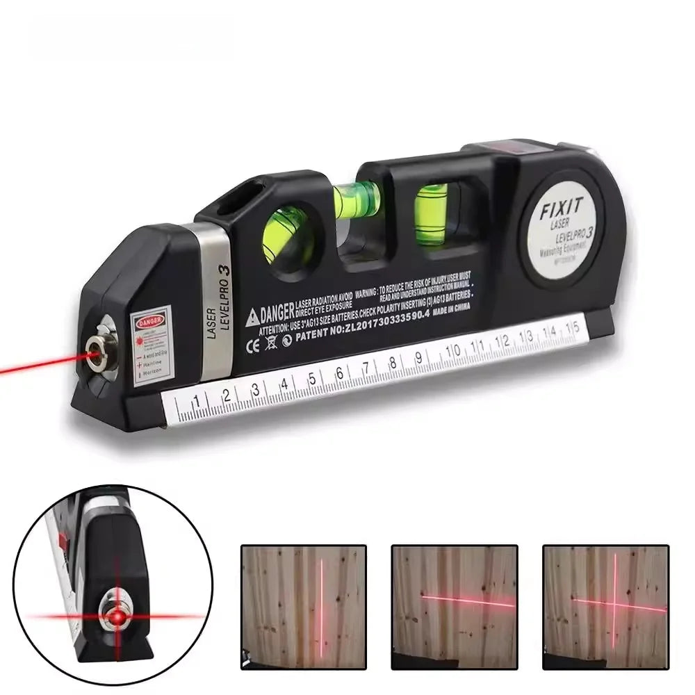 High precision Laser Level Horizon Vertical Measure 8FT Aligner Standard and Metric Rulers Multipurpose Measure Level Laser