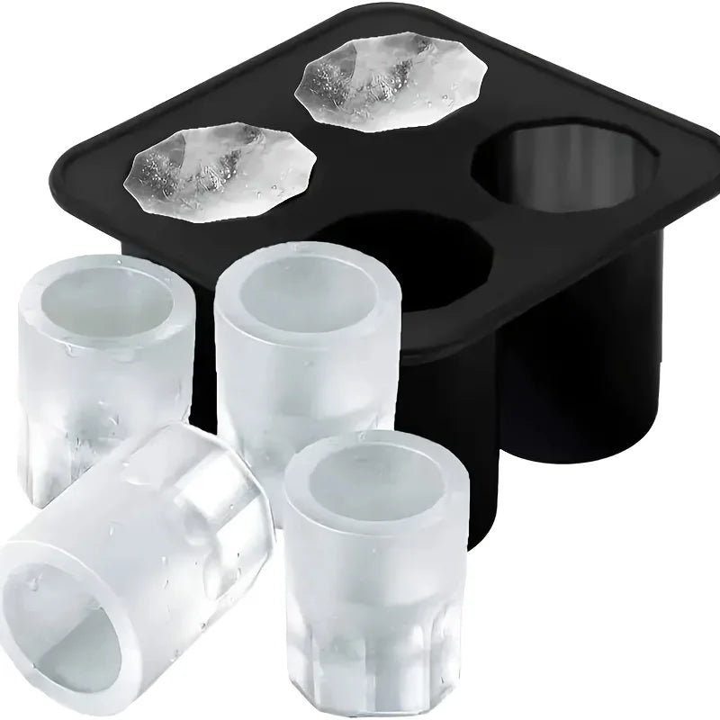 Diamond Rose Gun ETC. Shaped Ice Cube Mold Food Grade Silicone Square Ice Cube Maker Tray High Quality Mold For Bar Making Drink