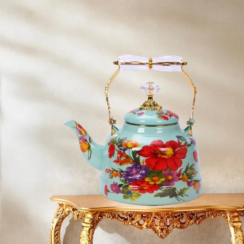 Enamel Kettle Make Tea Make Coffee Hot Milk Home Restaurant Kitchen Cookware Enamel Water Kettle