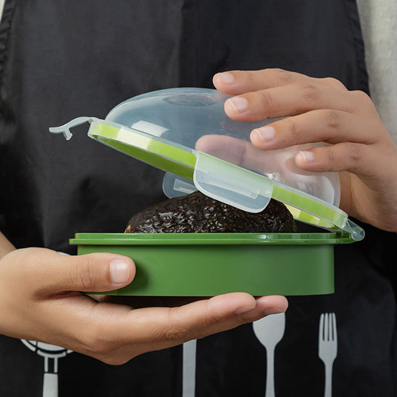 Avocado Keeper Container - Semi-Circle BPA-Free Box with See-Through Lid & Silicone Seal, Airtight Food Storage (15x11cm)