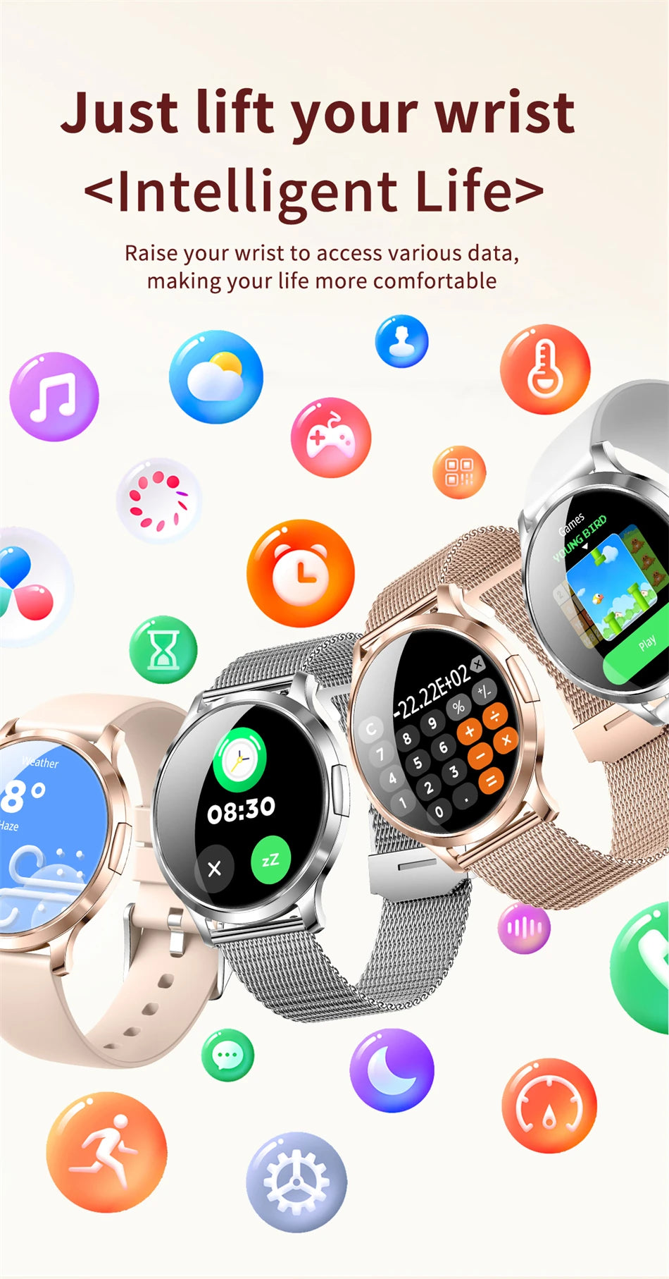 LIGE 2025 Ultra-thin AMOLED Screen Smart Watch Women Sport Fitness Bracelet Custom Watch Face Bluetooth Call Luxury Smartwatch