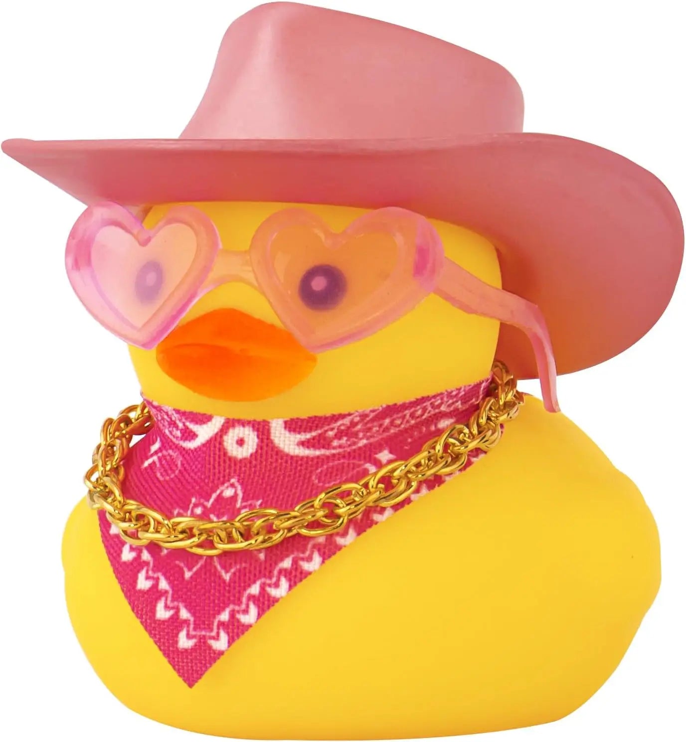 Car Decoration Rubber Cowboy Duck Car Dashboard Decorations Pink Cowboy Hat Rubber Ducks, Duck for Car Ornament Accessories