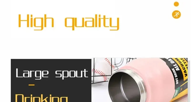 Thermos Vacuum Stainless Cup Thermal Cold Hot Insulated Stainless Steel Water Bottle with Straw Water Bottles