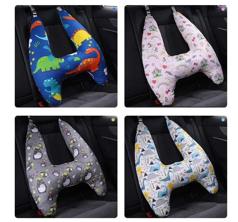 Cute Animal Pattern Kid Neck Head Support, U-Shape Children Travel Pillow Cushion for Car Seat, Safety Neck Pillow for Kids