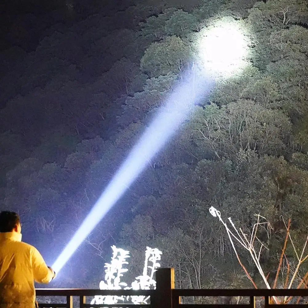 Outdoor Adjustable Angle Flashlight 1200 Lumens COB LED Zoomable Work Light USB Rechargeable Torch for Camping Hiking