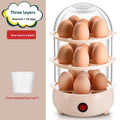 Automatic Power Off Egg Boiler Mini with Measuring Cup Egg Steamer Multi-layer Breakfast Machine for Home Dormitory