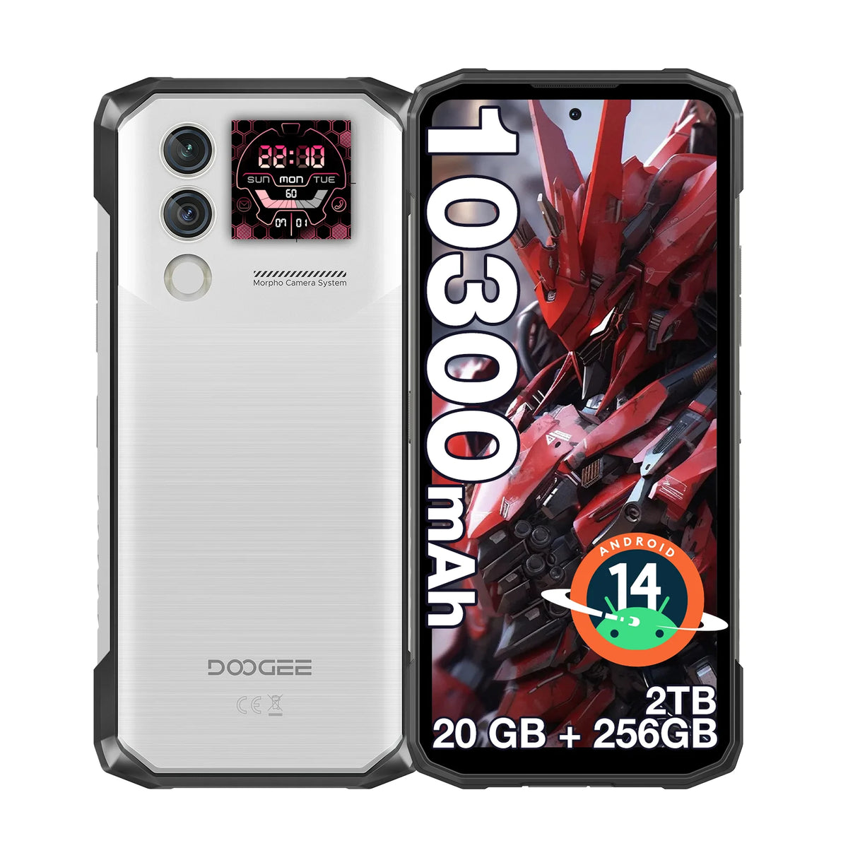 DOOGEE Blade10 Max Rugged Phone 6.56" 90Hz IPS Display 10300mAh Battery Phone 8GB 256GB 1.54" Rear Display 50MP AI Main Camera