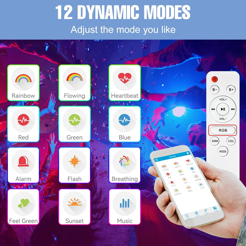 100W RGB LED Smart Ceiling Light AC100-240V Bluetooth Connection APP Remote Control Dimmable Chandelier With Speakers Music Lamp