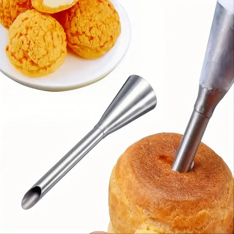 4Pcs Puff Pastry Piping Nozzle Set, Stainless Steel Decorating Tips for Cake Cupcake Cookie Cream Icing, Baking Tools for  Baker