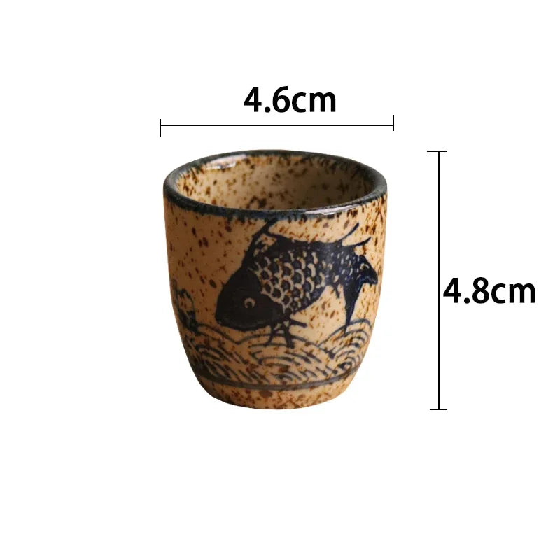 50ml Japanese-style ceramic antique white wine cup sake set home retro coffee cup wine pot shochu classical cup