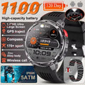 2026 New 1100mAh 1.7 Inch Smart Watch GPS path 5ATM Waterproof Sports Run Hiking Outdoors Compass Flashlight Military Smartwatch