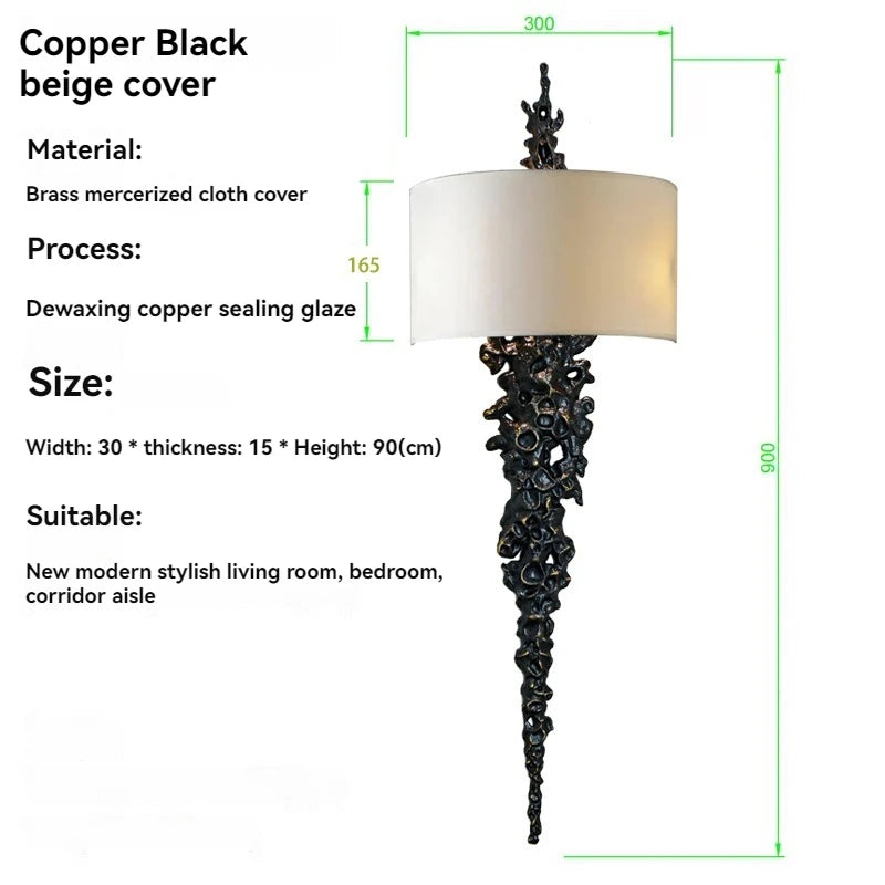 Later, All Copper Living Room Wall Lamps Model Rooms Corridors Lobbies Clubs Artistic Wall Lamps Simple Decorative Wall Light