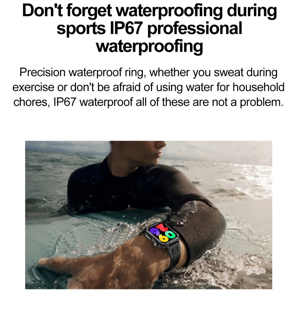ChiBear NFC GPS Bluetooth Call Smart Watch 1.99'' HD Screen 120+ Sports Fitness Watch Outdoor Weather IP68 Waterproof Smartwatch