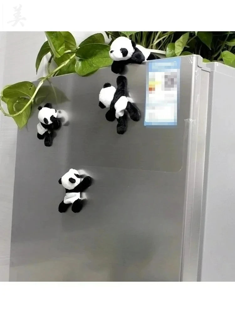 Cute Soft Plush Panda Magnet - Oval Fabric Whiteboard & Fridge Decor, Perfect for Gifting and Organizing