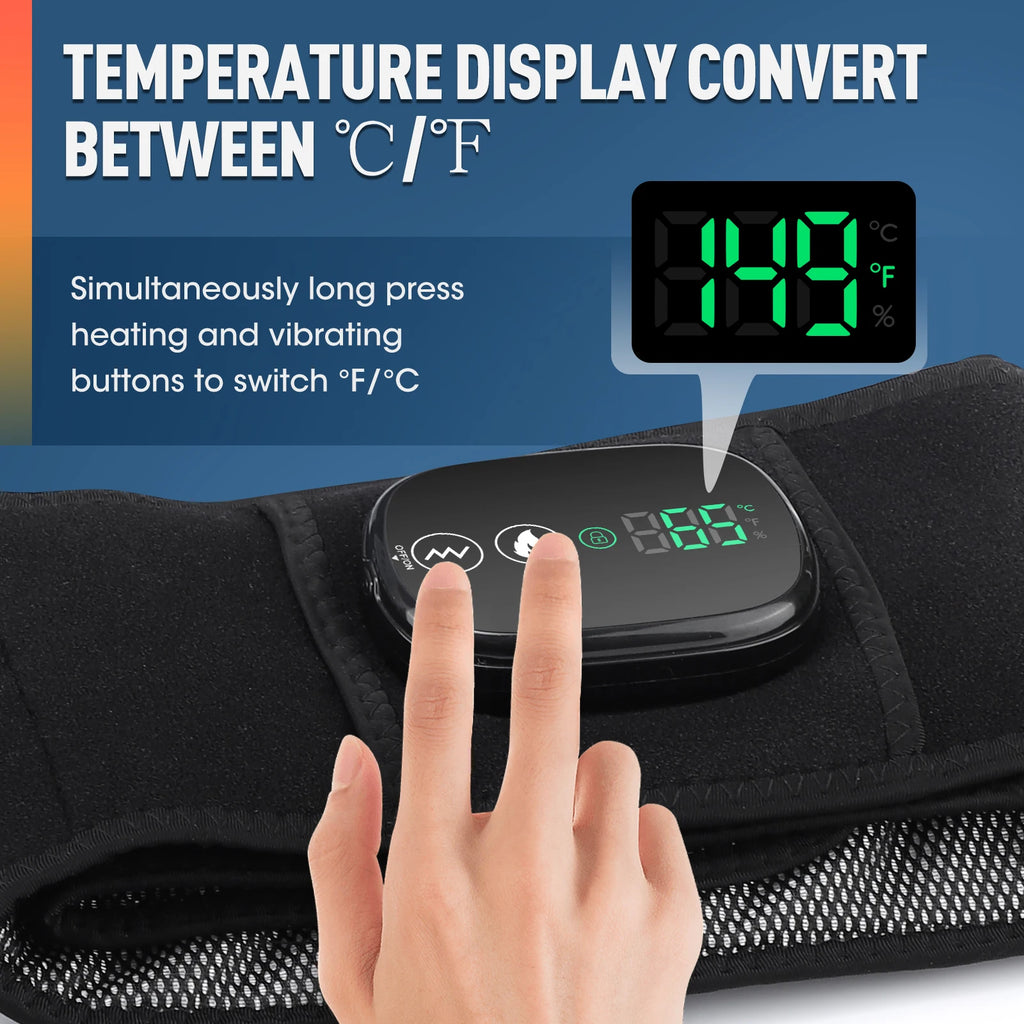 Electric Heating Waist Massage Belt Infrared Vibration Hot Compress Lumbar Brace Spine Protect Massager Back Support Belt