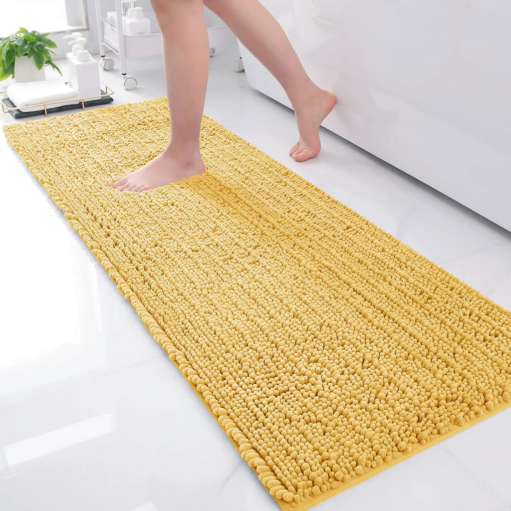 Homaxy New Chenille One Thick And Three Fine Floor Mat Indoor Non Slip Doormat Dirt Trap Absorbs Water Comfortable Bathroom Mats