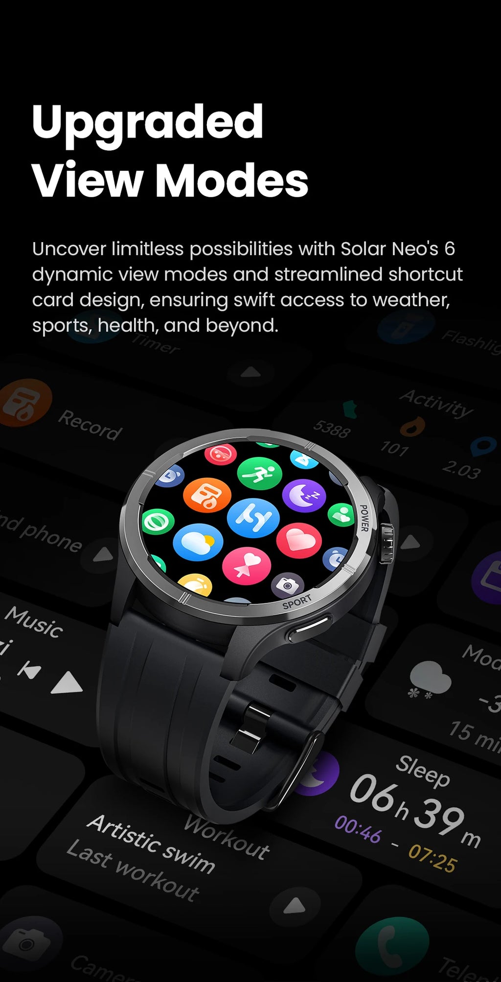 HAYLOU Solar Neo Smartwatchs 1.53'' HD Display 24H Health Monitoring Bluetooth Call Smart Watch Men Women Smart Sport Watchs