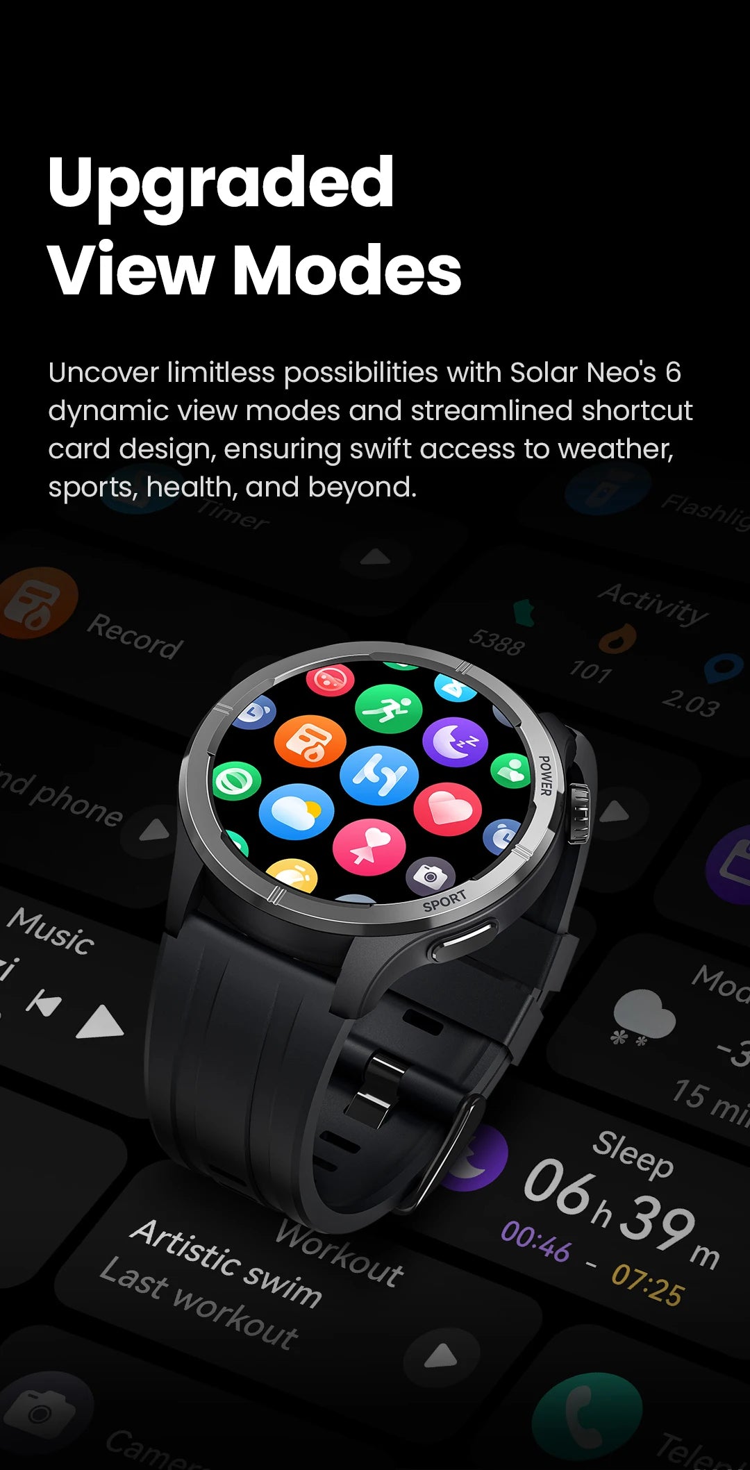 HAYLOU Solar Neo Smartwatchs 1.53'' HD Display 24H Health Monitoring Bluetooth Call Smart Watch Men Women Smart Sport Watchs