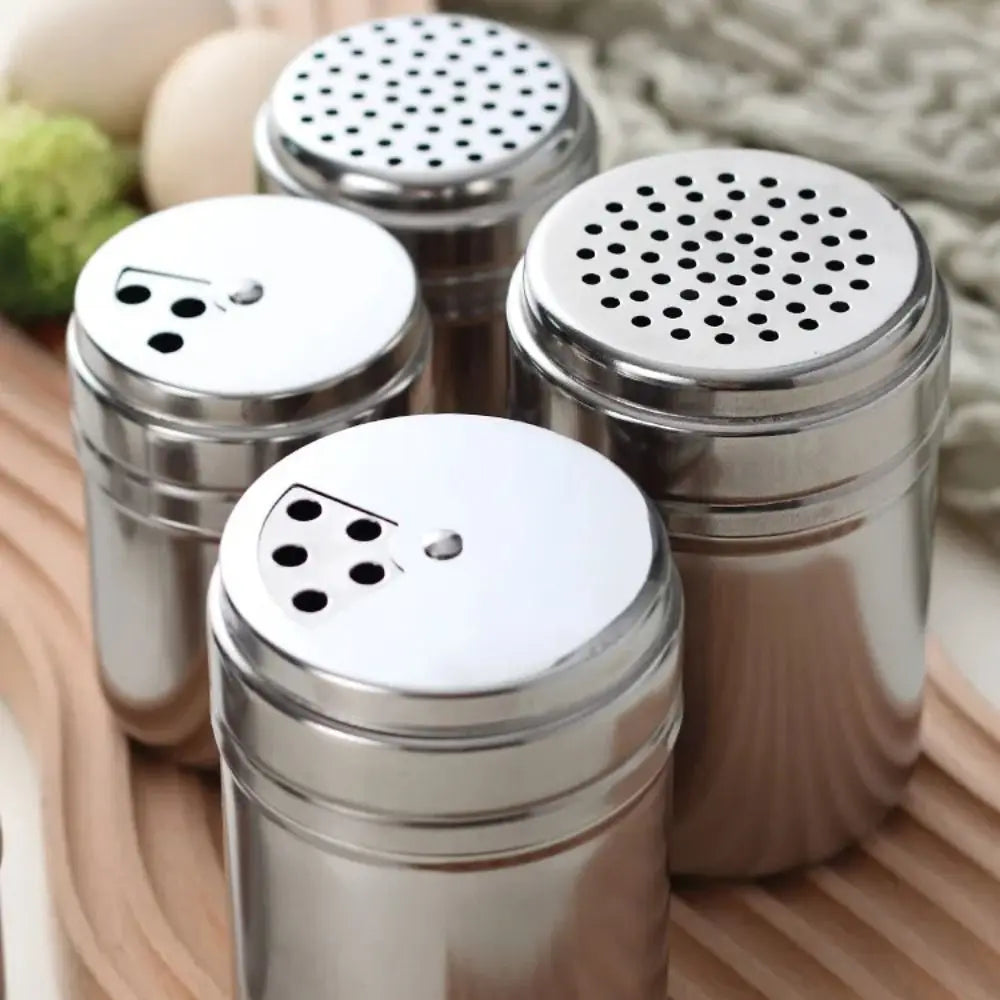 Multi-purpose Stainless Steel Seasoning Jar Salt Sugar Bottle Rotating Cover Spice Pepper Shaker Spice Jar Kitchen Gadgets