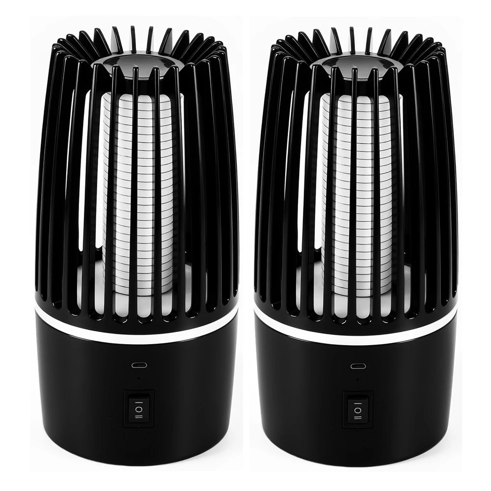 2 in 1 Electric Fly Catcher USB Rechargeable Portable Bug Zapper with Night Light 360° Attract for Indoor Outdoor Trip Camping
