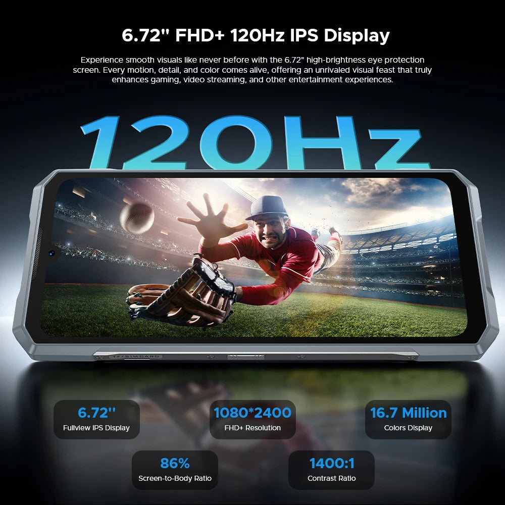 DOOGEE Blade GT Pro 5G Rugged Phone LED light Effect 6.72'' 120Hz 32GB(12+20) 512GB 10.5mm Ultra-thin 100MP AI Camera Smartphone