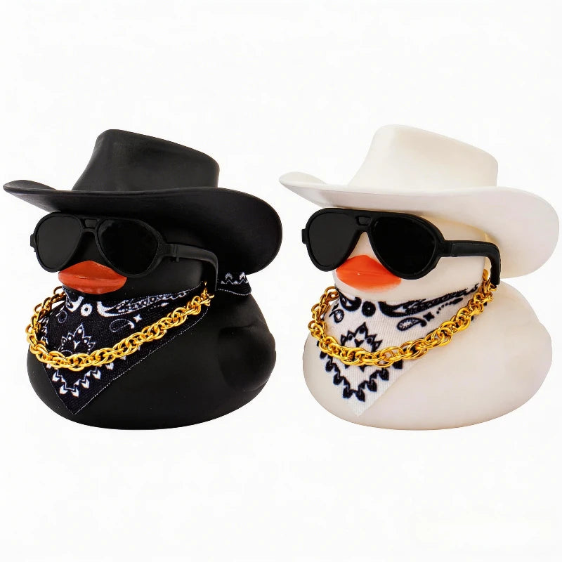 Car Decoration Rubber Cowboy Duck Car Dashboard Decorations Pink Cowboy Hat Rubber Ducks, Duck for Car Ornament Accessories