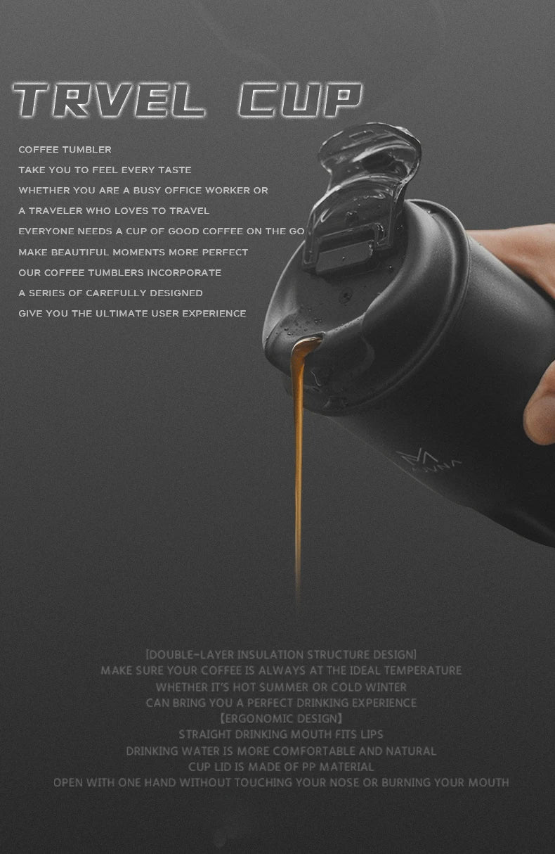 MUVNA 260/450ML Stainless Steel Coffee Cup Thermo Water Bottle Keep Cold and Heat Thermal Mug Travel Vacuum Flask Gift Mug
