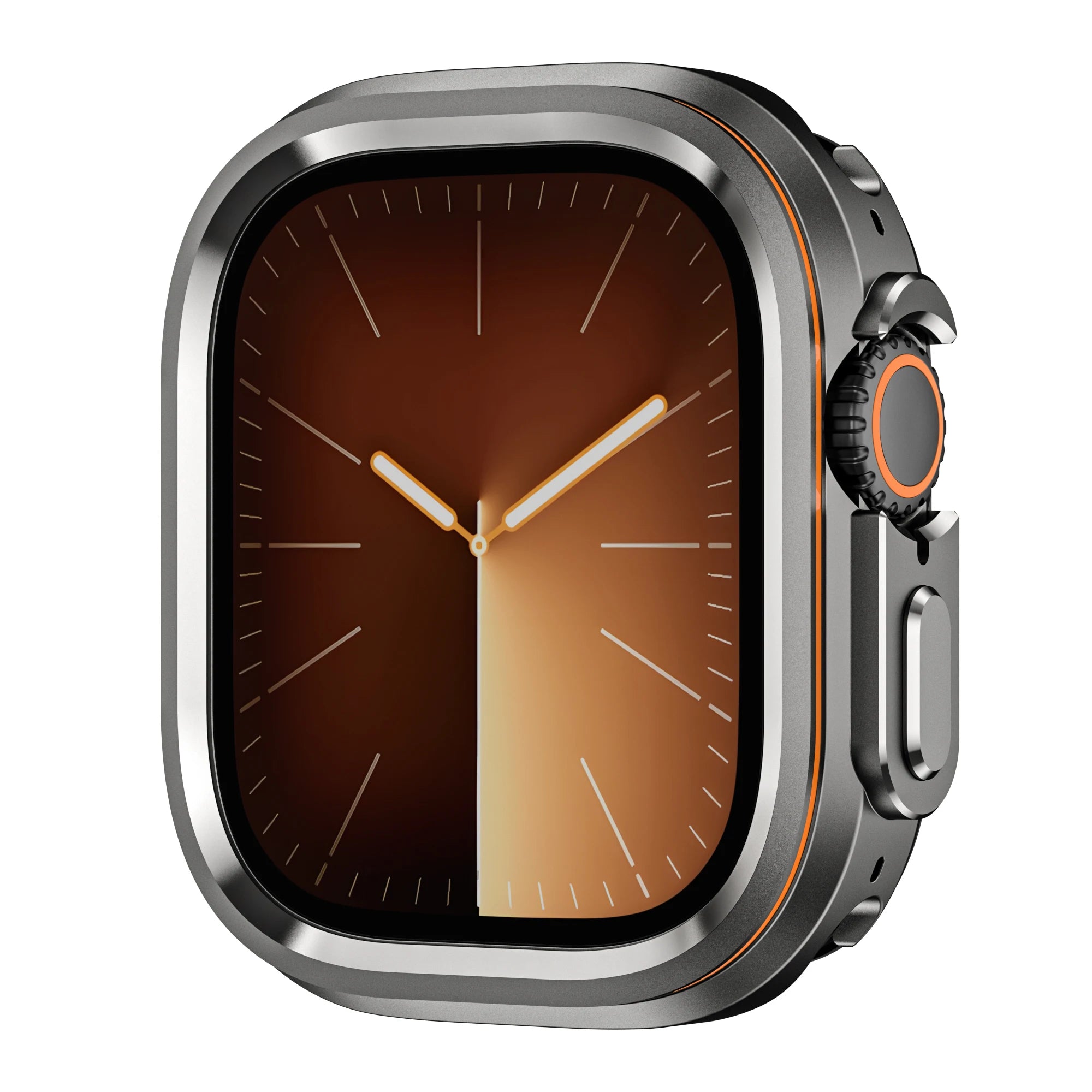 Halo Style Case for Apple Watch Ultra 2 3 49mm Metal Alloy Cover Hard Bumper for IWatch Ultra Full Protector Natural Black Color