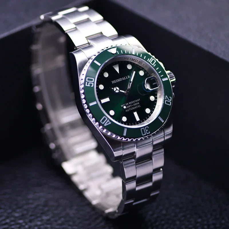 HEIMDALLR Sharkey NH35 Men's Automatic Watches Diver Watch 300m Waterproof Mechanical Watches With Calendar 3C Luminous Dial
