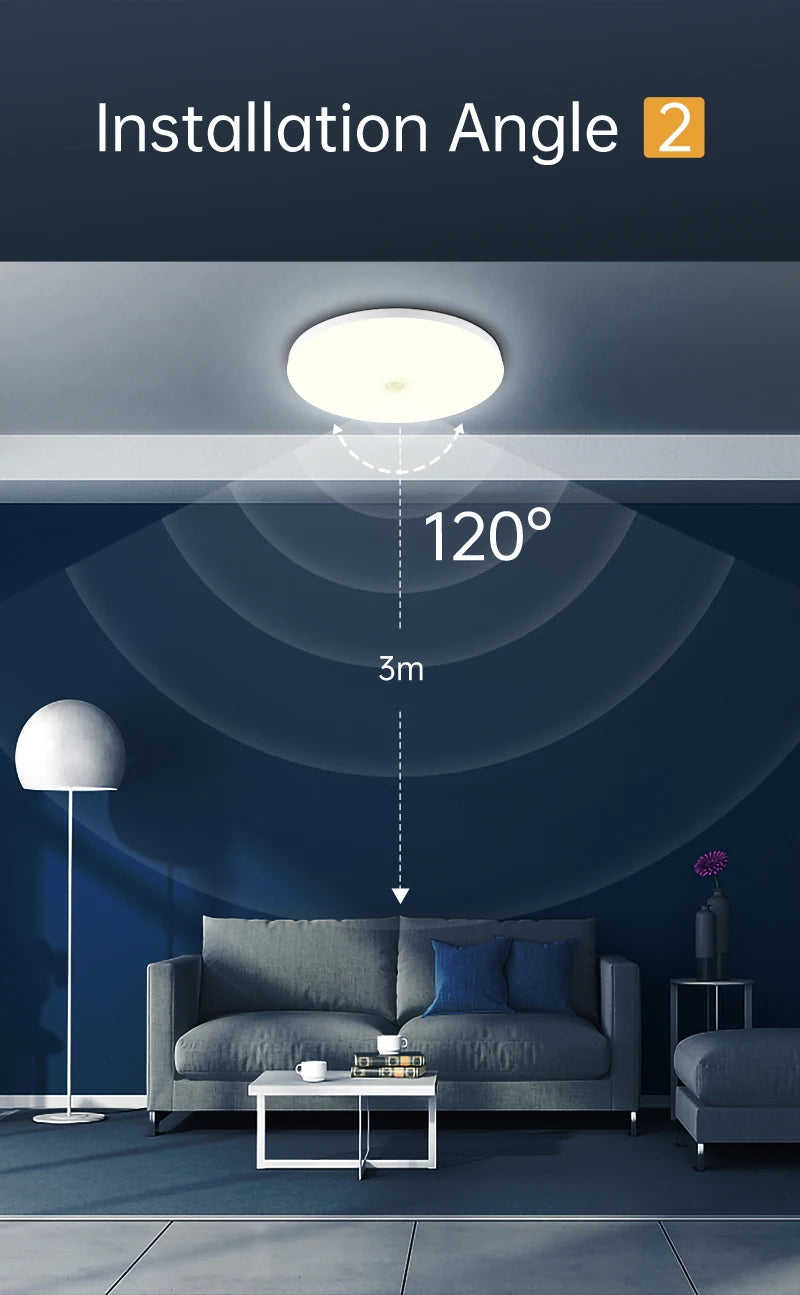 220V PIR Motion Sensor Ceiling Lamp 110V 220V Motion Detector Modern Ceiling Lighting For Corridor Garage Stair Balcony