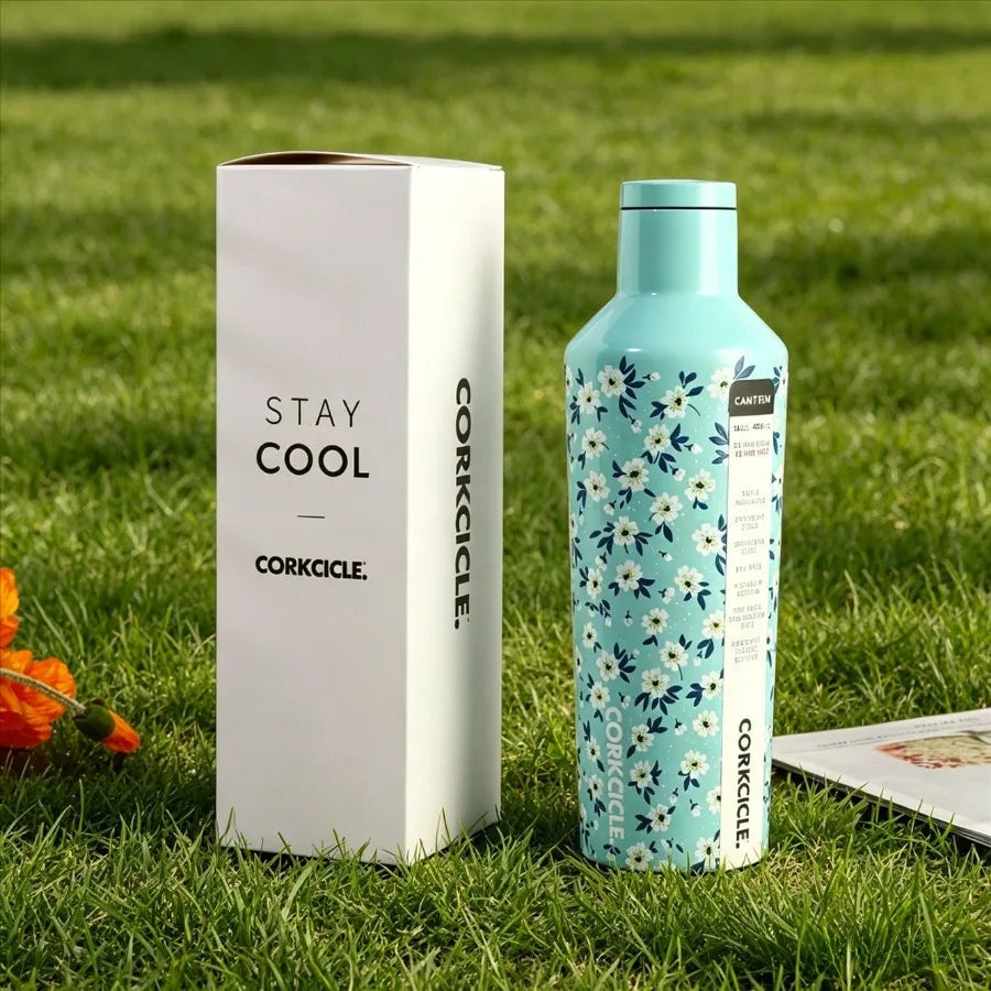 CORKCICLE 16oz/475ml Stainless Steel Insulated Water Bottle With Straw, Portable Coffee Mug Suitable for Hot & Cold Drinks, Fitn