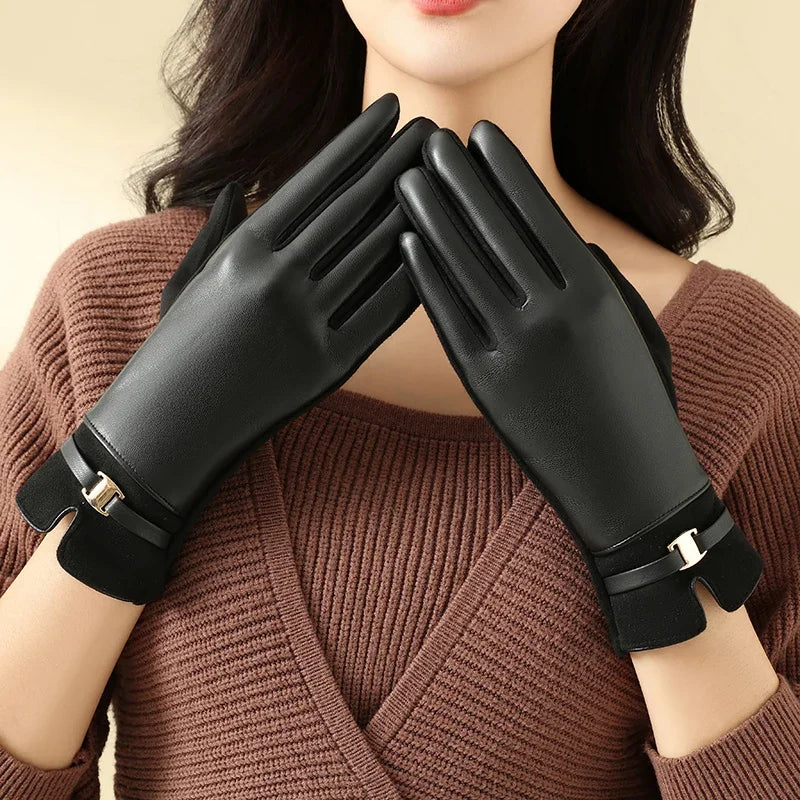 【Thick Warm】Women's Touchscreen Gloves Winter Windproof Riding Driving Gloves