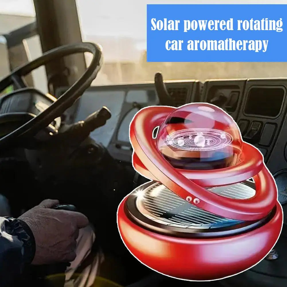 Car Solar Aromatherapy Ornaments Double Suspended Crystal Ball Rotating Aromatherapy Perfume For Home Car  Decor