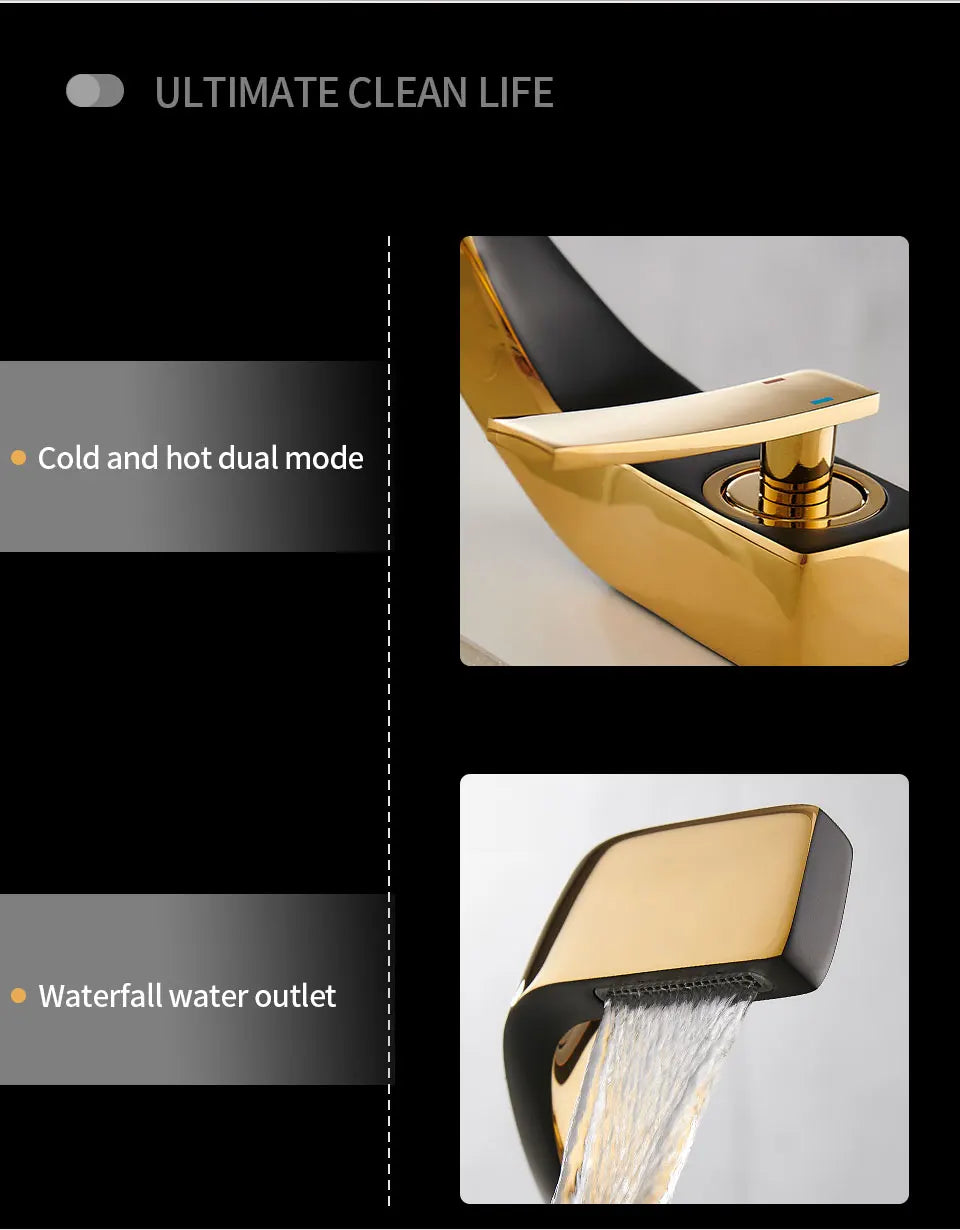 Bathroom Deck Mounted Basin Faucet Black Sink Tap Single Hole Water Tap Hot and Cold mitigeur salle de bain mixer faucet