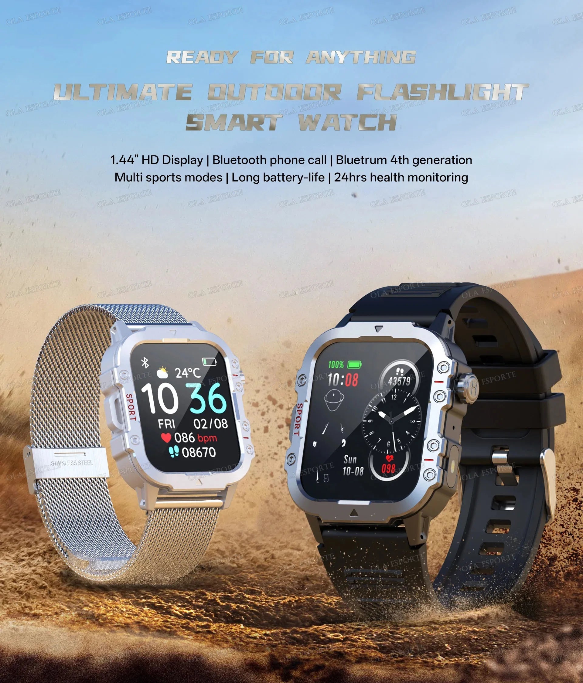 2026 New Military Smart Watch Men IP68 5ATM Outdoor Sports Fitness Tracker Health Monitoring 1.81Inch Bluetooth Calls Smartwatch