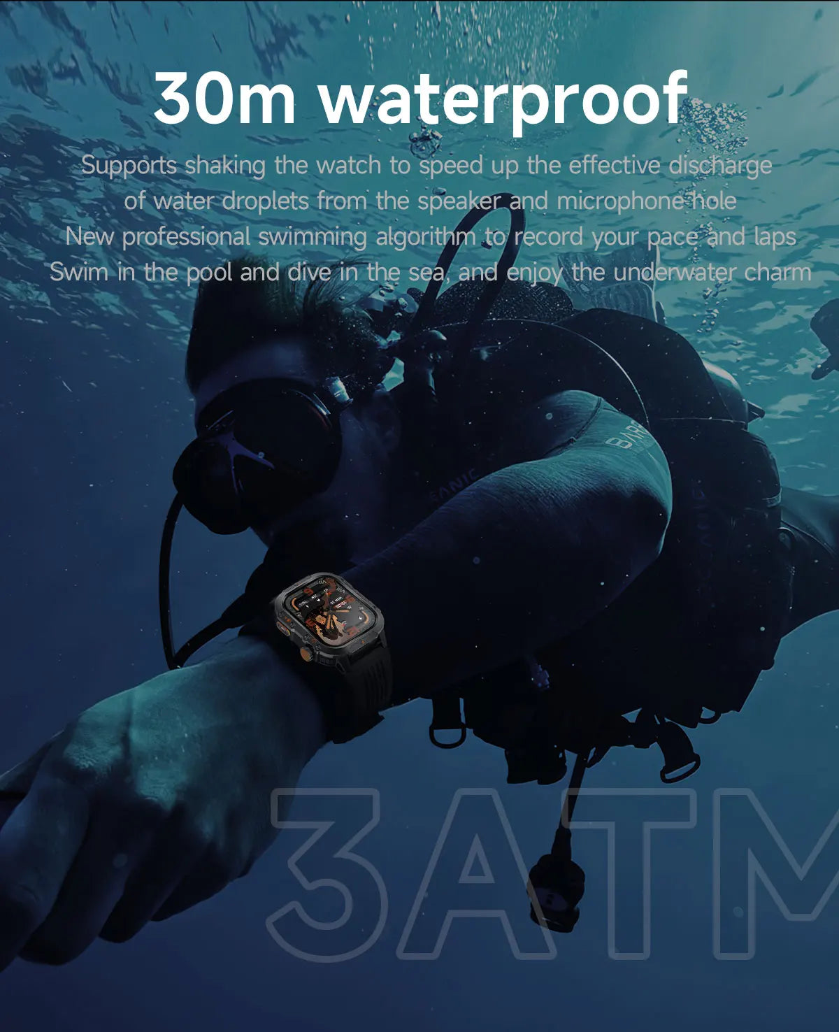 New Military Smartwatch Real GPS Compass Outdoor Smart Watch 3ATM Waterproof Sports Watches for Man Woman Electronics Clock 2025