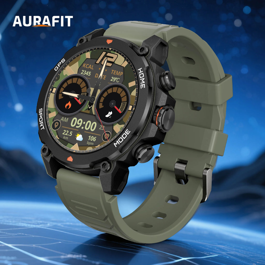 2025 GPS Positioning SmartWatch Lightweight AURAFIT Sports Compass Outdoor Adults Men Women's SmartWatch Health SOS Elderly