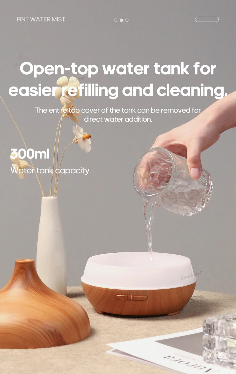 Wood Grain Aromatherapy Diffuser USB Humidifier Desktop Air Purifier Aroma Cool Mist Difusor/Essential oil set