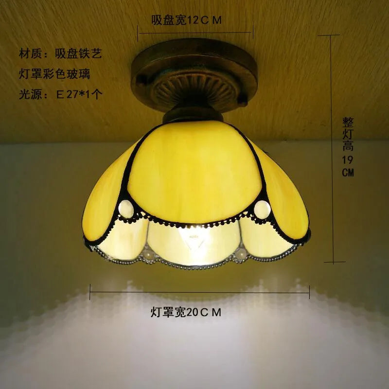 Tiffany Small Living Room Warm Bedroom Ceiling Lamp Modern Simple Living Room Lamps Creative Color Dining Room Lights
