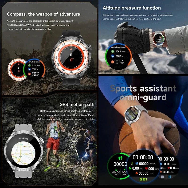 2026 Smart Watch Always display AMOLED NFC Bluetooth Call GPS trajectory Waterproof Health Sport Smartwatch Men for Android iOS