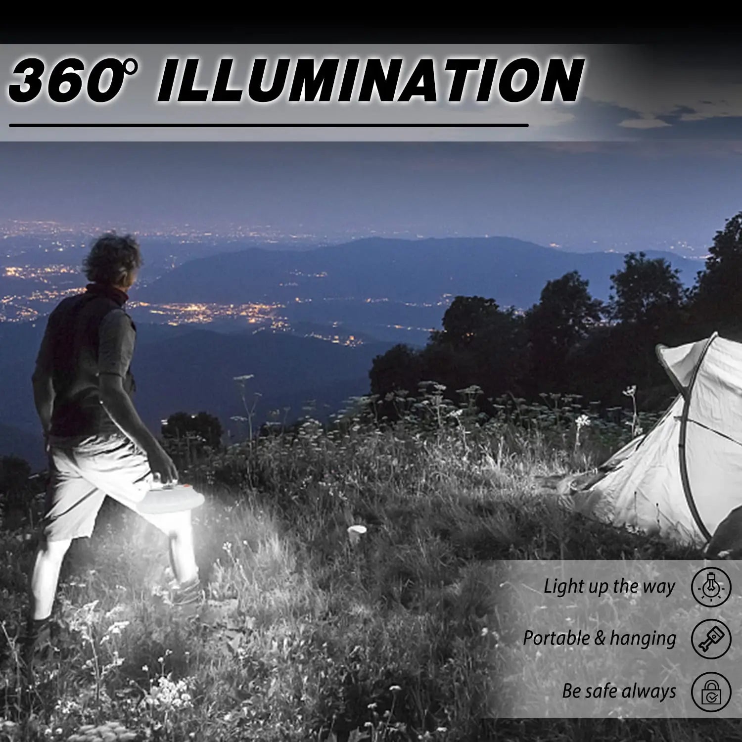 Portable Camping Light Power Bank LED Camping Lanterns With Remote Control Waterproof Outdoor Tent Light Rechargeable Flashlight
