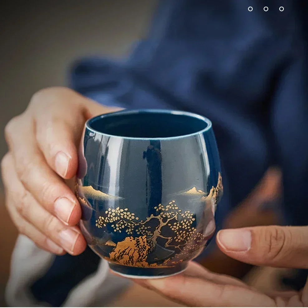 Japanese-style Simple Master Mug Ceramic Tea Bowl Cup Household Jilan Simple Ceramic Large Teacup Tea Set for A Single Cup