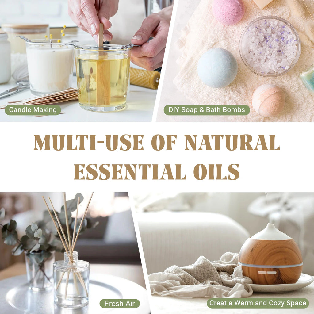 EUQEE 3.38FI.Oz. Aromatherapy Essential Oil For Reed Diffuser Humidifier-100ml Vanilla Lavender Cinnamon Lemon Essential Oils