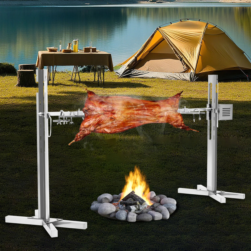 53" Large Grill Rotisserie Spit, Bbq Grill Rotisserie Kit, Universal Gas Grill Rotisserie Kit, Roaster Rod Charcoal Bbq Chicken