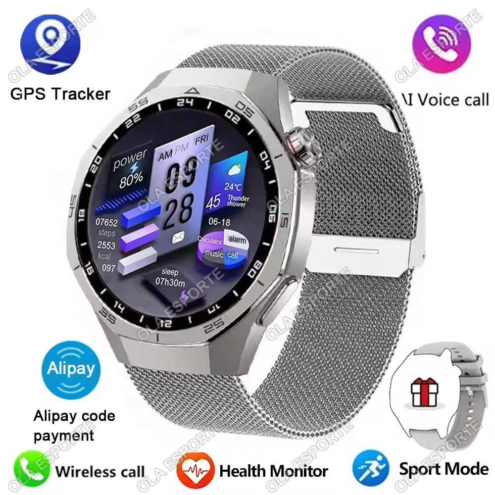 2026 New Smart Watch Men Watch 5 Pro 1.52 AMOLED Screen Bluetooth Call GPS Tracker NFC Heart Rate Dynamic Lsland SmartWatch Hw12
