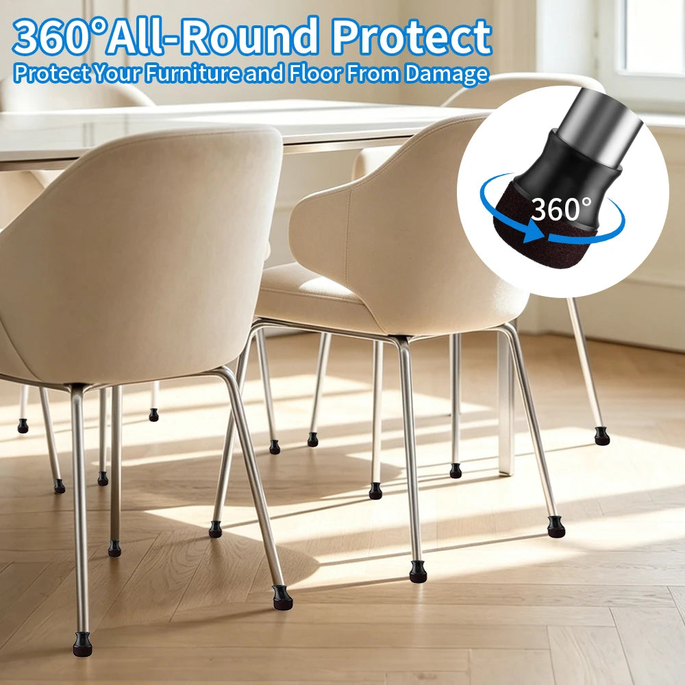 16PCS Chair Leg Protectors Silicone Chair Leg Covers with Thickened W/ Wrapped Felt Bottom Anti-Scratch for Hardwood Floors