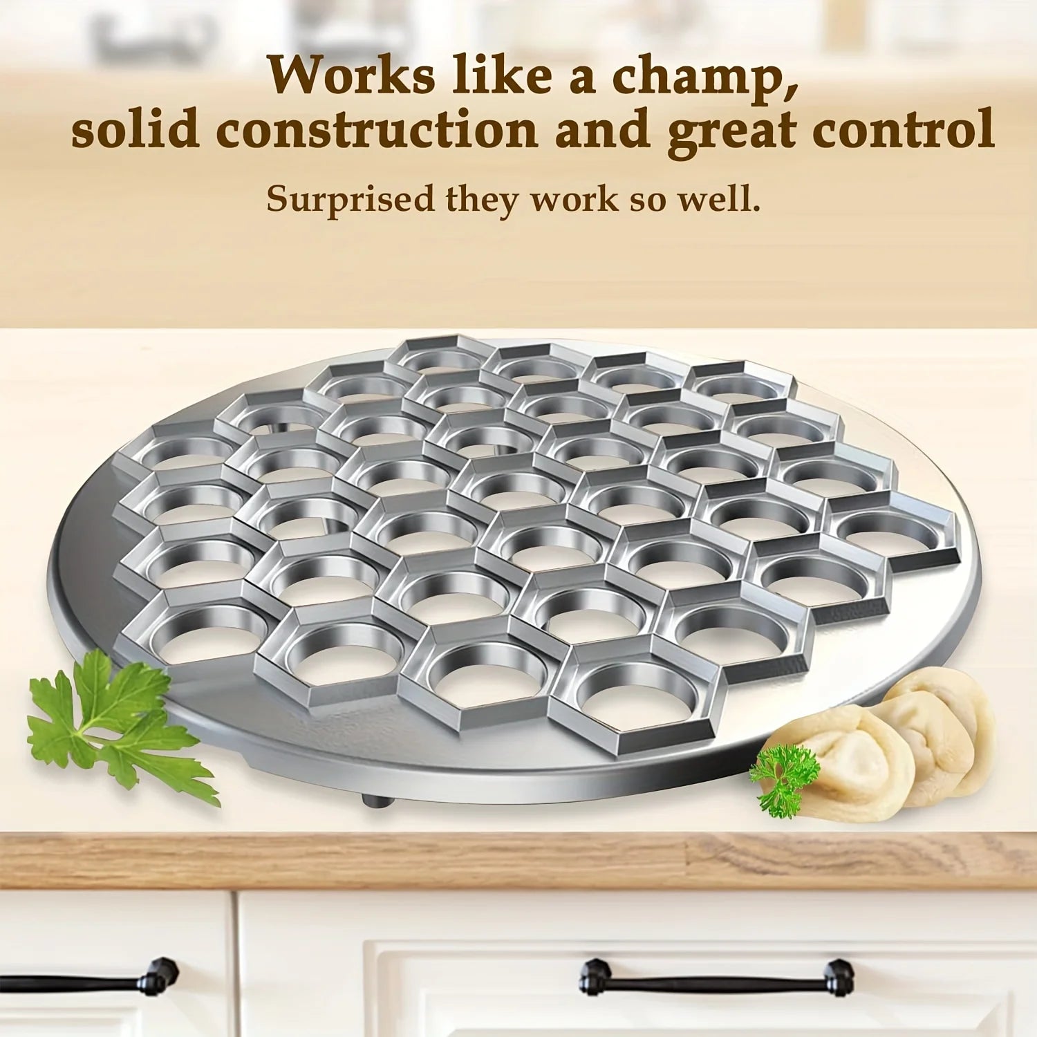 Aluminum Dumpling Maker Tool | 37-Hole Ravioli Press for Homemade Pasta & Meat Fillings | Multi-Use Pastry Mold Kitchen Gadget