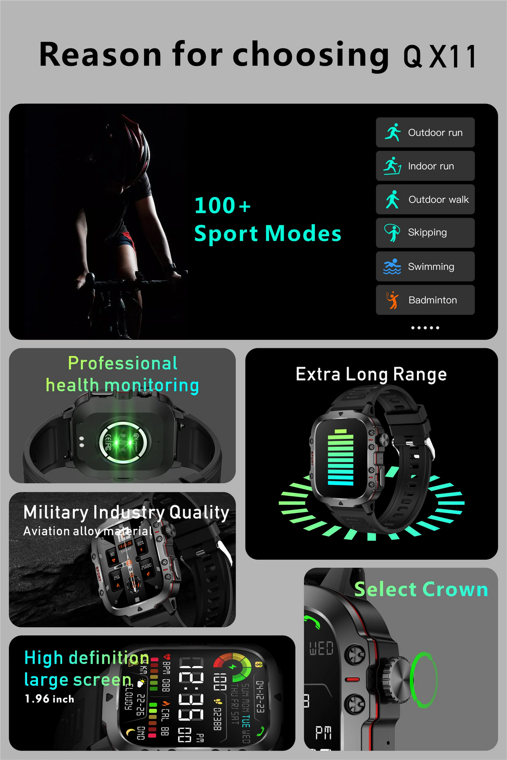 Military GPS Tracker SmartWatch Men 5ATM Outdoor Sports Fitness Tracker Health Monitor 1.96 BT Call Smartwatch For IOS Android