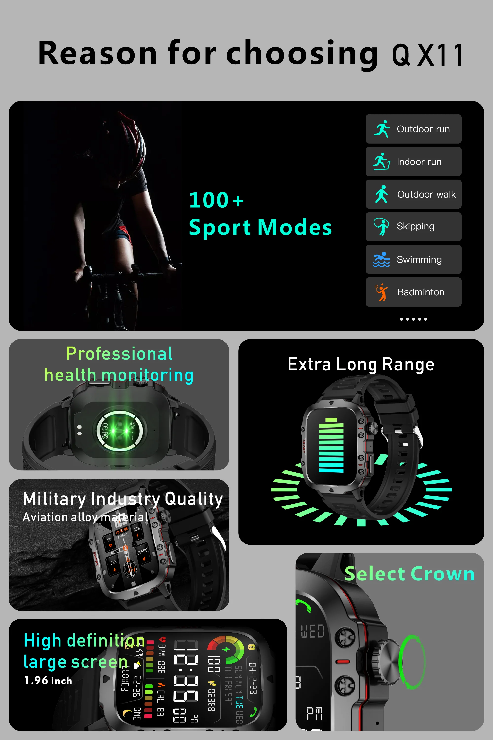Military GPS Tracker SmartWatch Men 5ATM Outdoor Sports Fitness Tracker Health Monitor 1.96 BT Call Smartwatch For IOS Android